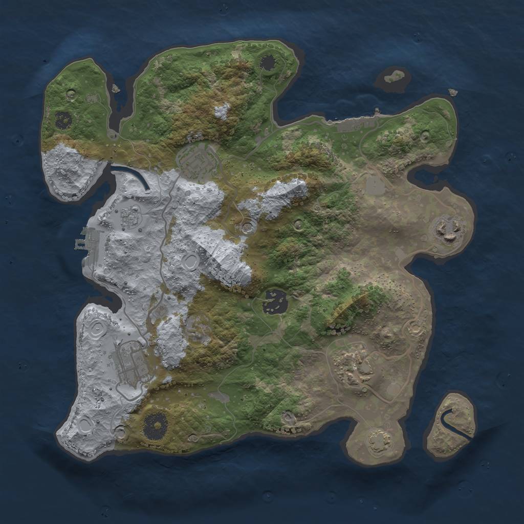Rust Map: Procedural Map, Size: 3000, Seed: 13621, 13 Monuments