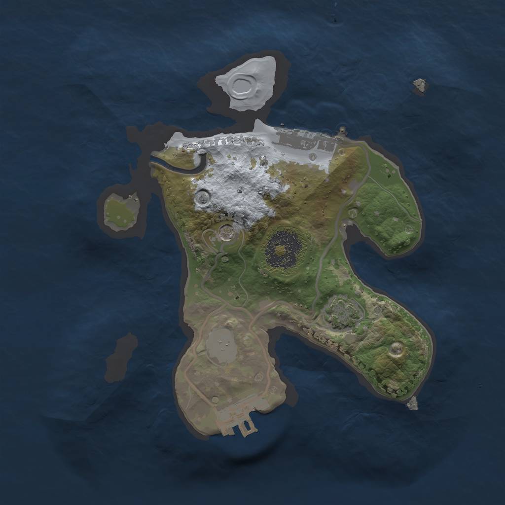 Rust Map: Procedural Map, Size: 2000, Seed: 120982, 7 Monuments