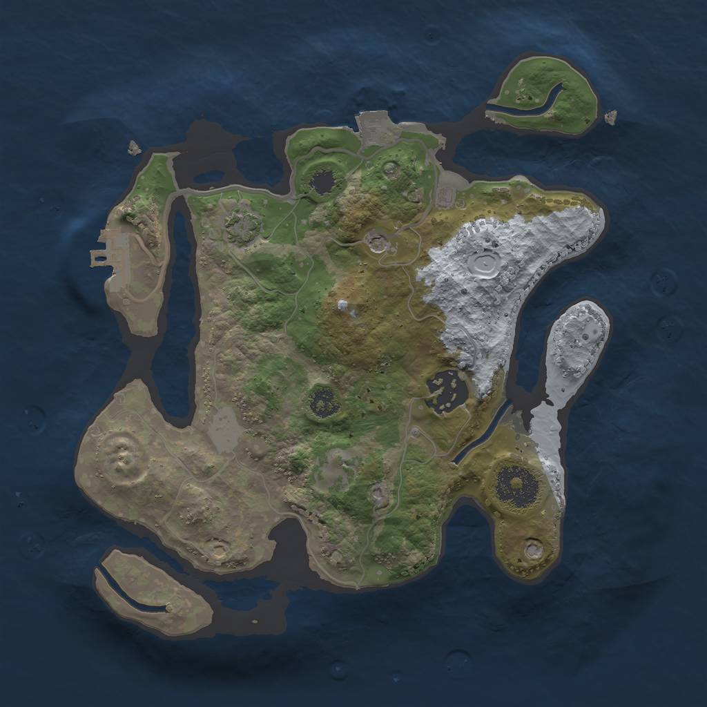 Rust Map: Procedural Map, Size: 2500, Seed: 1993151505, 7 Monuments