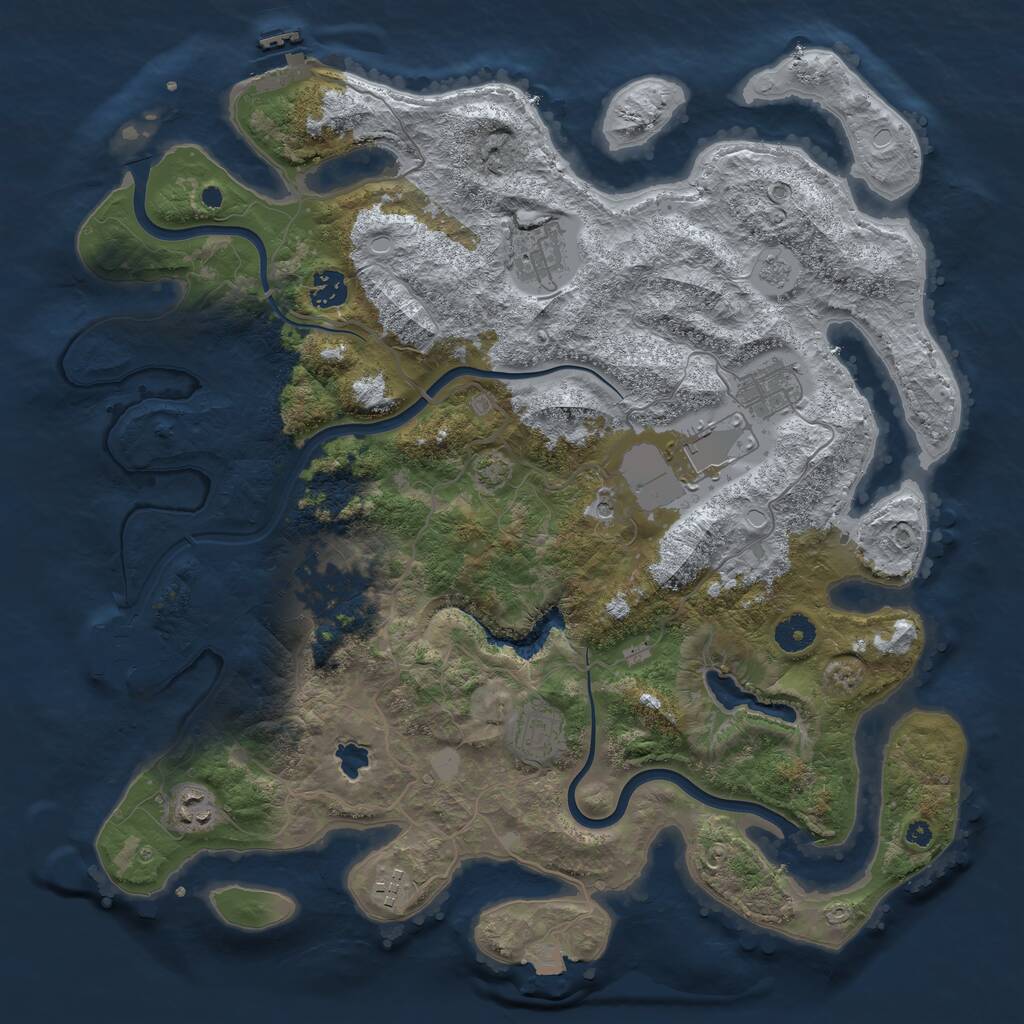 Rust Map: Procedural Map, Size: 4000, Seed: 194849660, 14 Monuments