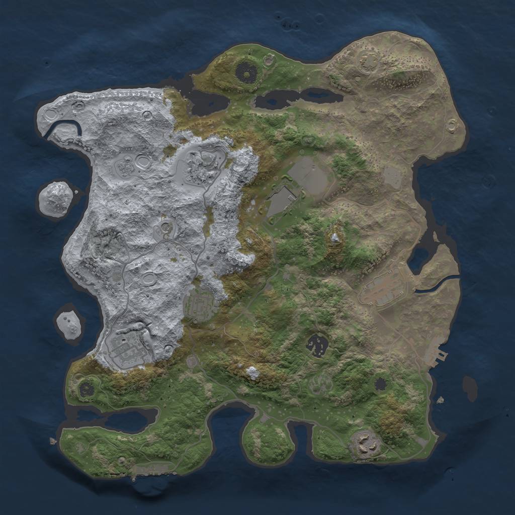 Rust Map: Procedural Map, Size: 3550, Seed: 28535256, 15 Monuments