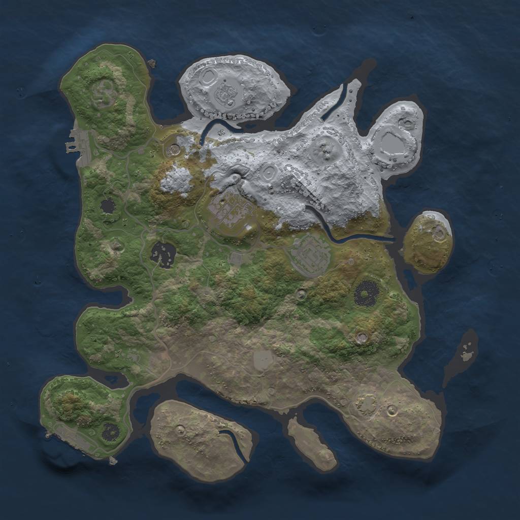 Rust Map: Procedural Map, Size: 3000, Seed: 766237, 11 Monuments