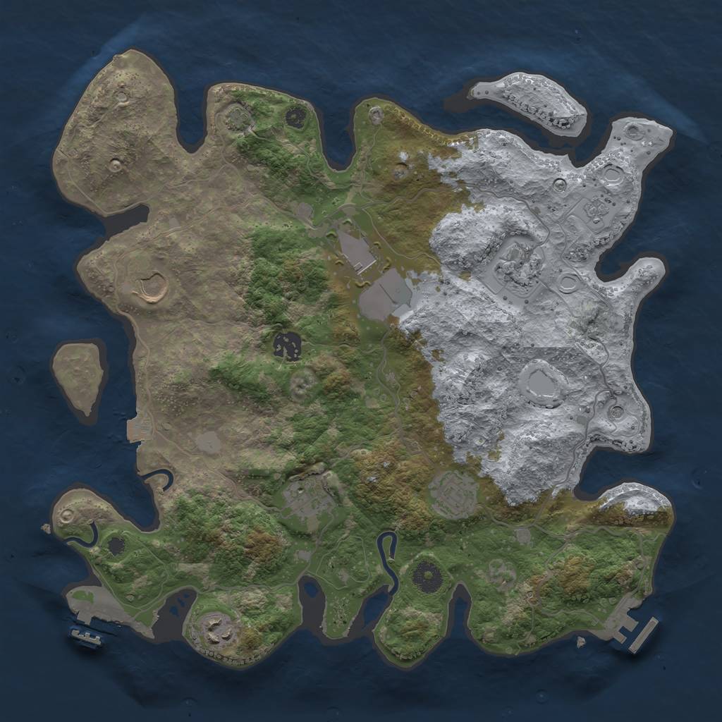 Rust Map: Procedural Map, Size: 3600, Seed: 19503368, 15 Monuments