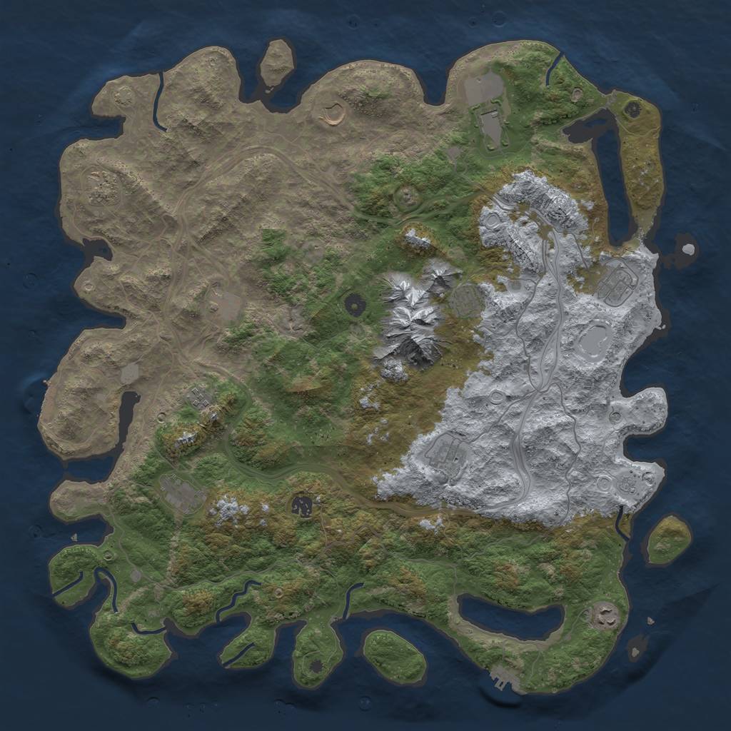 Rust Map: Procedural Map, Size: 5000, Seed: 262599322, 19 Monuments