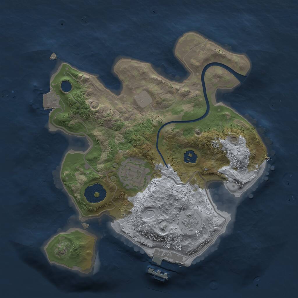 Rust Map: Procedural Map, Size: 2200, Seed: 5846552, 4 Monuments