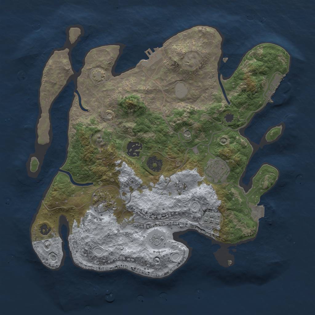 Rust Map: Procedural Map, Size: 3000, Seed: 307972878, 12 Monuments