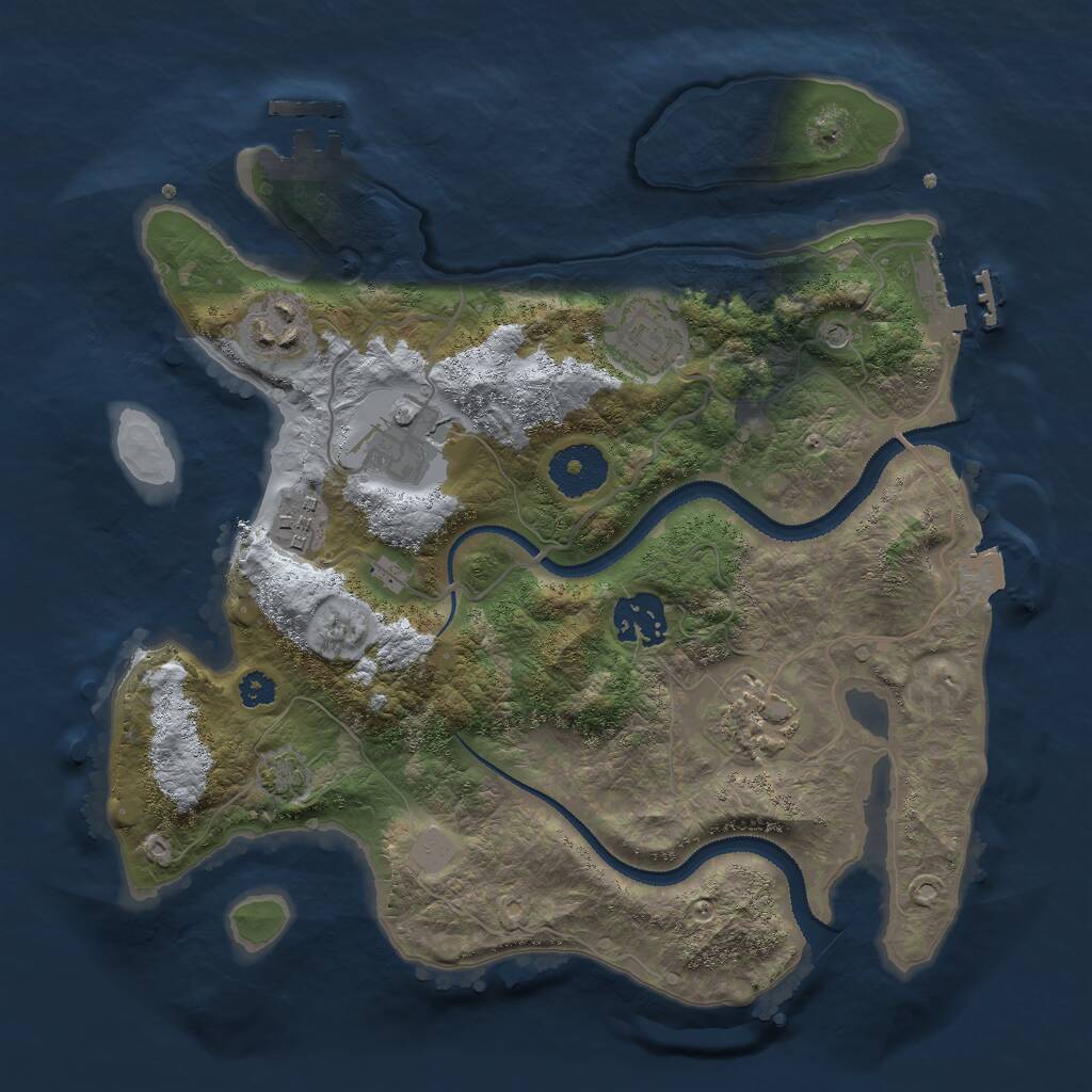 Rust Map: Procedural Map, Size: 3000, Seed: 1651627125, 11 Monuments