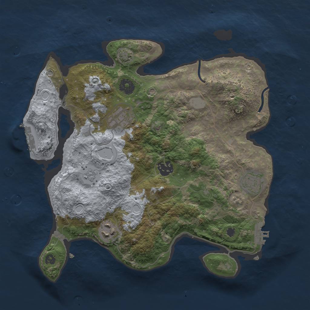Rust Map: Procedural Map, Size: 3000, Seed: 25646, 11 Monuments