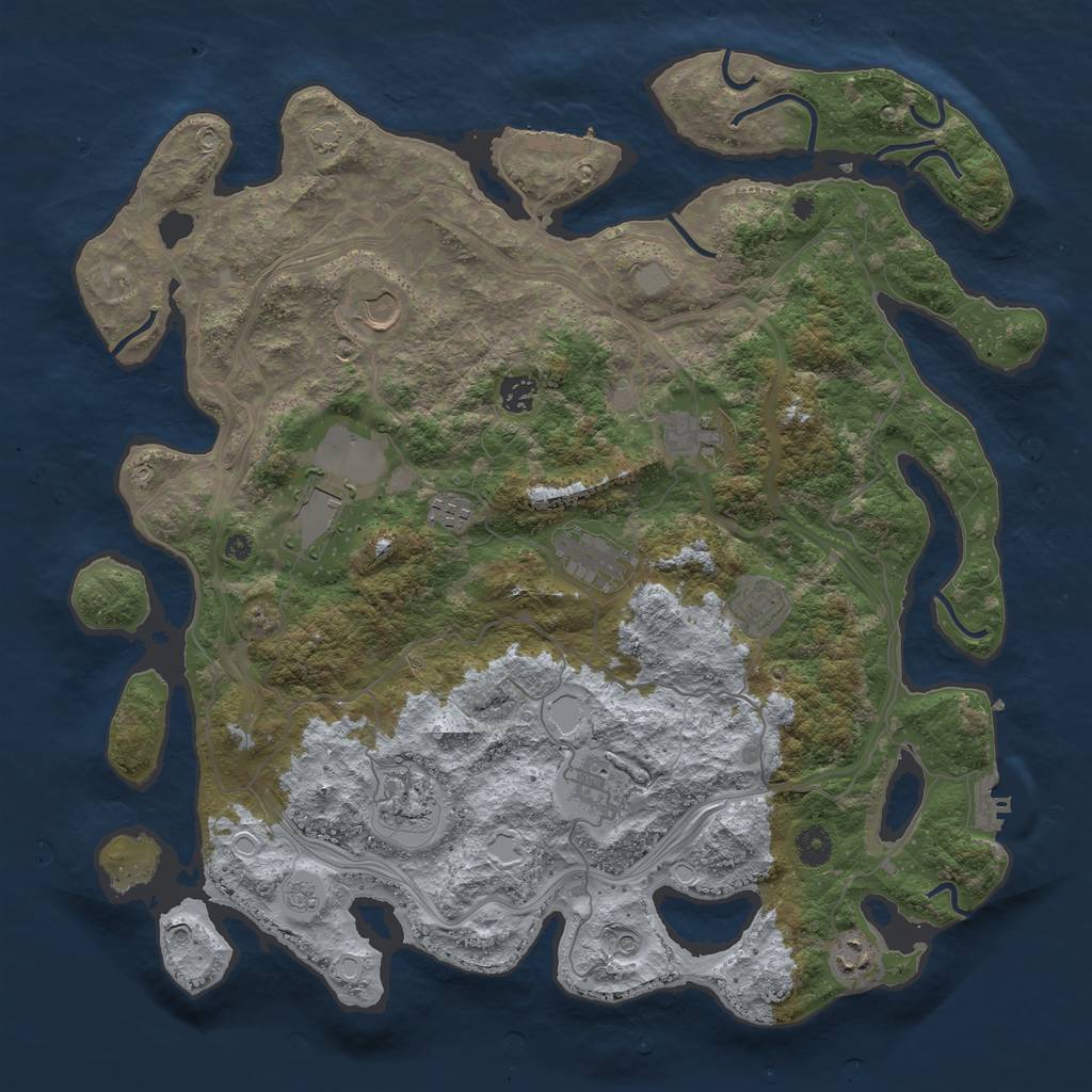 Rust Map: Procedural Map, Size: 4250, Seed: 26341, 18 Monuments