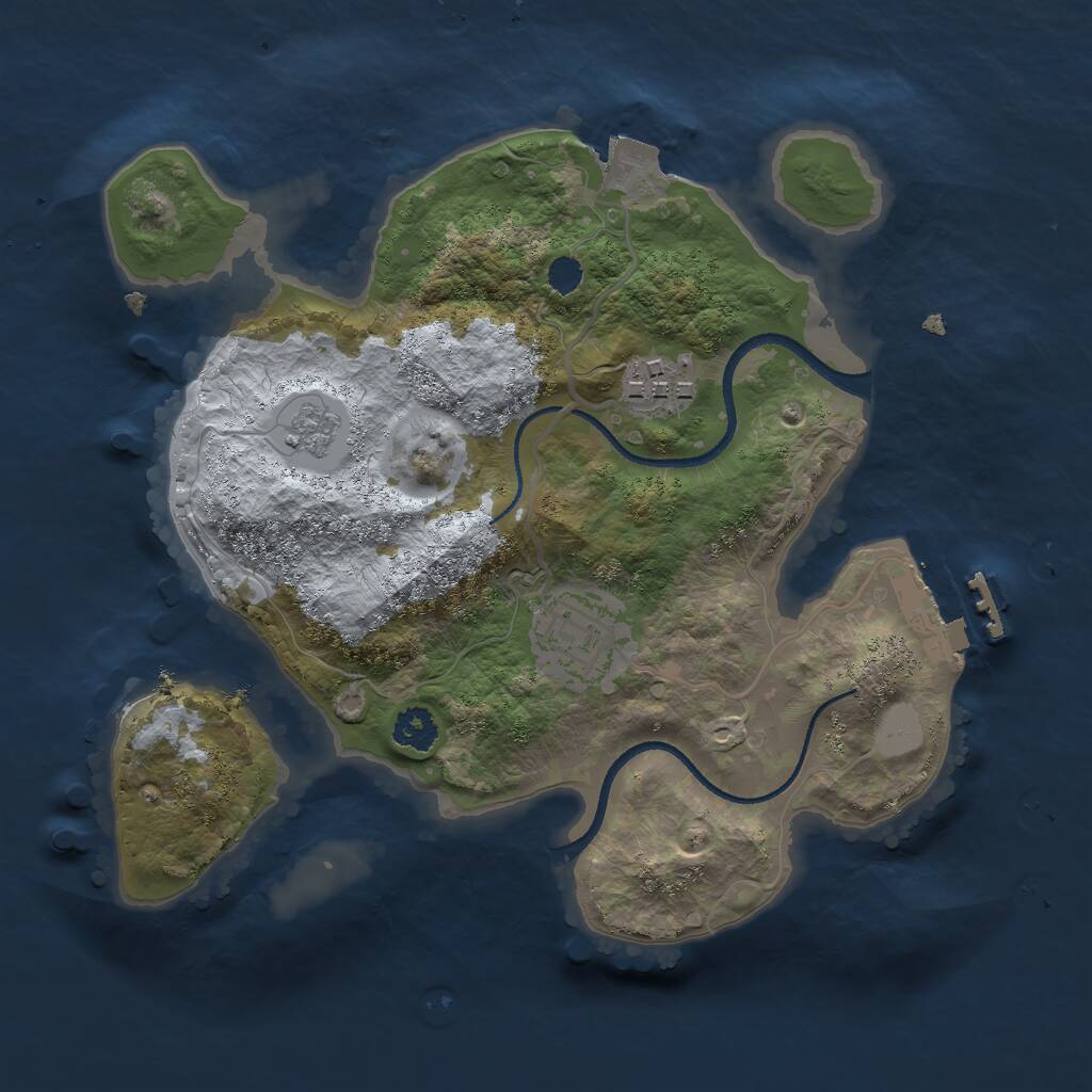 Rust Map: Procedural Map, Size: 2500, Seed: 155, 5 Monuments