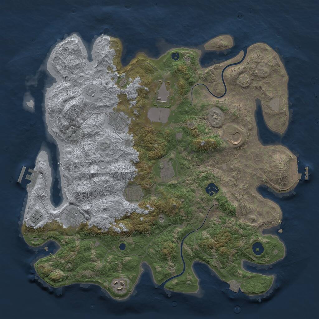 Rust Map: Procedural Map, Size: 3900, Seed: 96179341, 15 Monuments