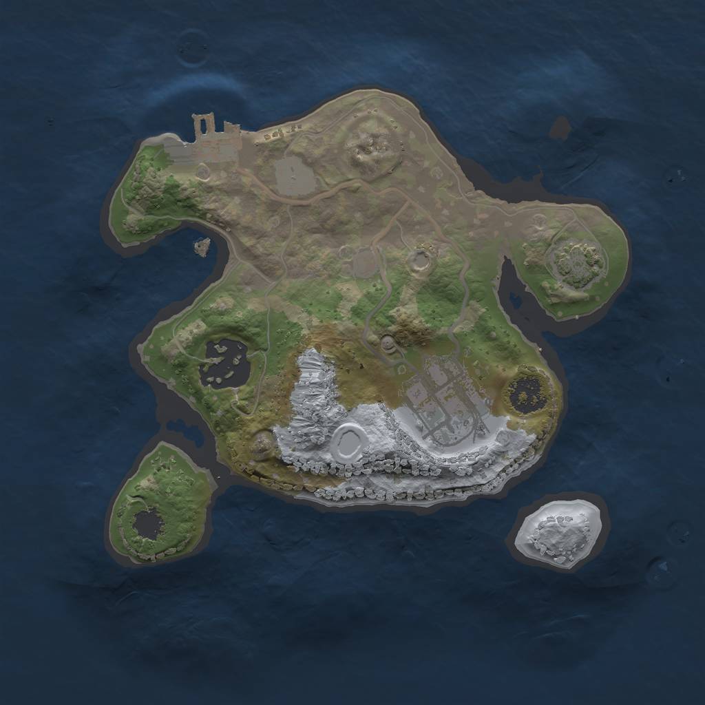 Rust Map: Procedural Map, Size: 2000, Seed: 231373678, 7 Monuments