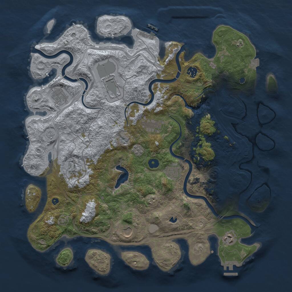 Rust Map: Procedural Map, Size: 4250, Seed: 591474356, 15 Monuments