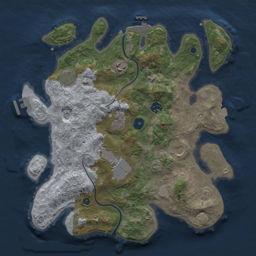 Rust Map: Procedural Map, Size: 3500, Seed: 165365270, 12 Monuments