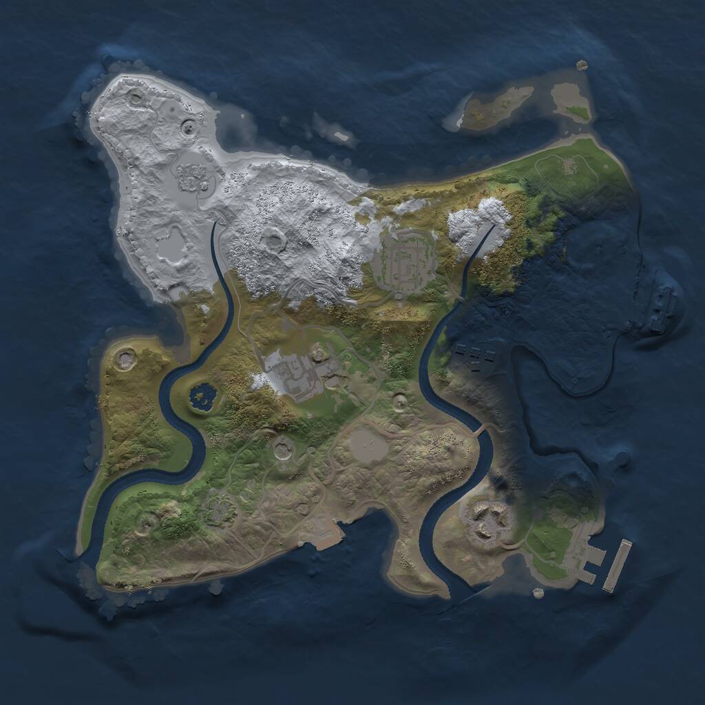 Rust Map: Procedural Map, Size: 2600, Seed: 39288, 10 Monuments