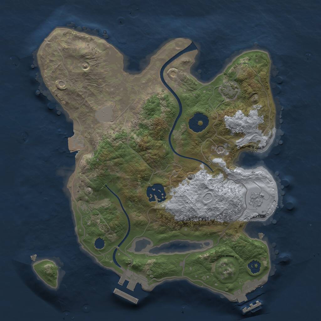 Rust Map: Procedural Map, Size: 2500, Seed: 1358743080, 7 Monuments