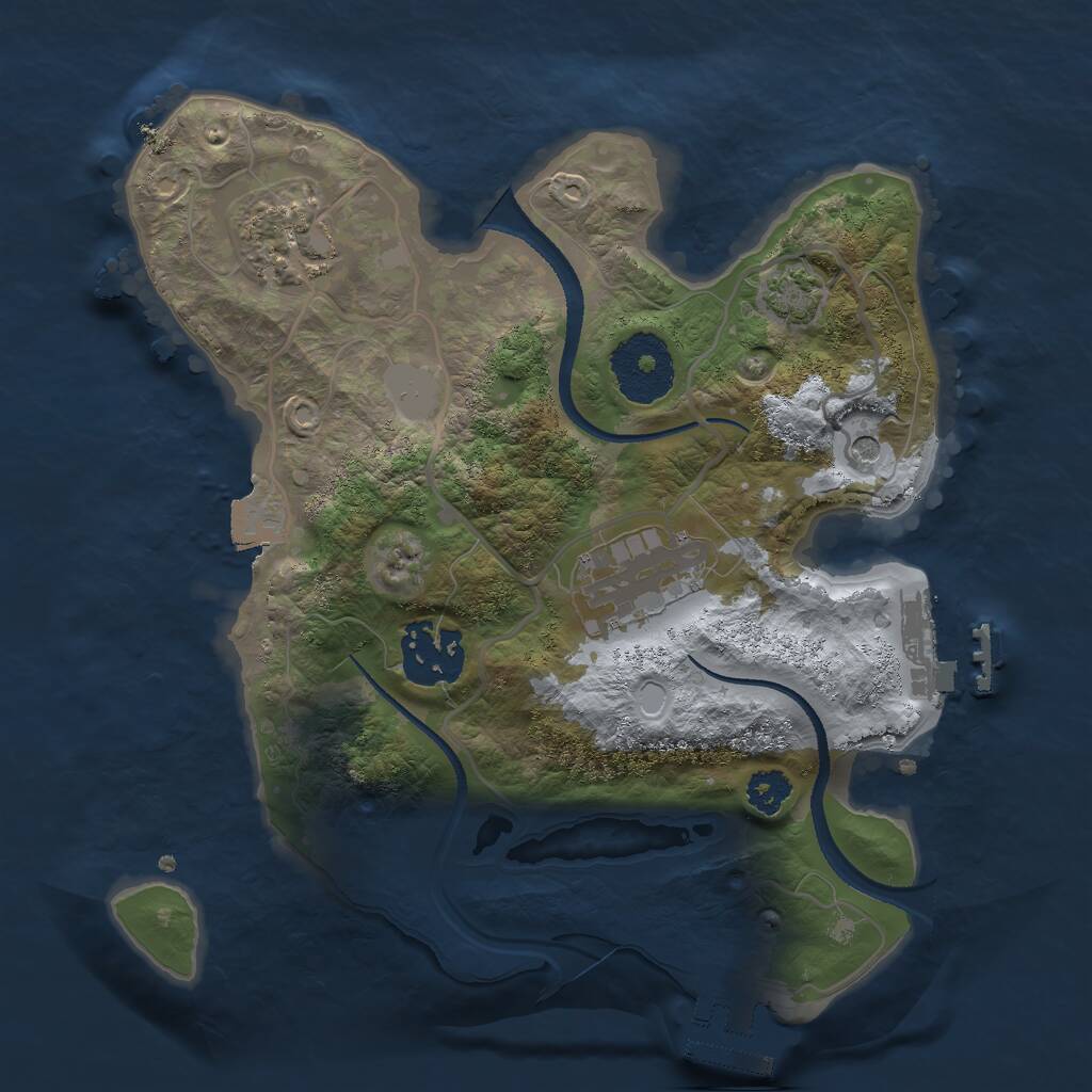 Rust Map: Procedural Map, Size: 2500, Seed: 1358743080, 8 Monuments