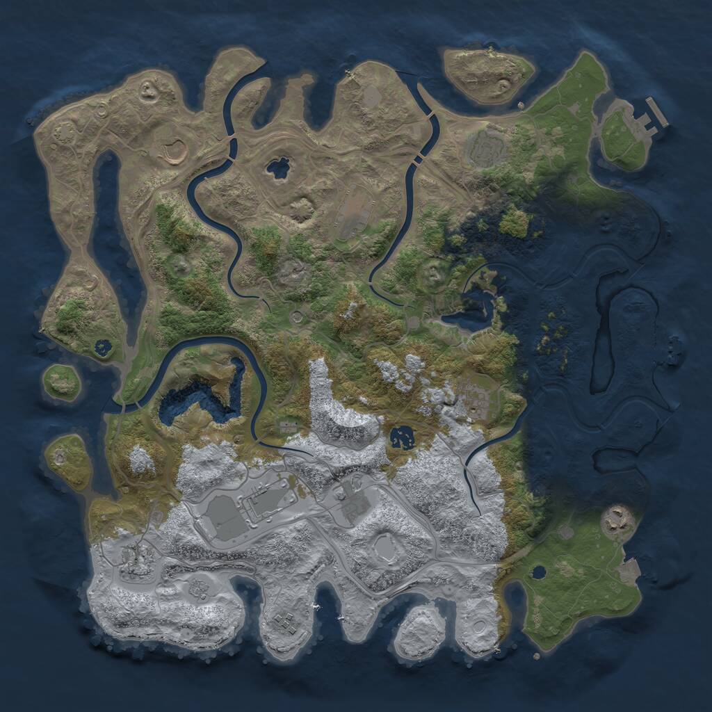 Rust Map: Procedural Map, Size: 4250, Seed: 857162760, 16 Monuments