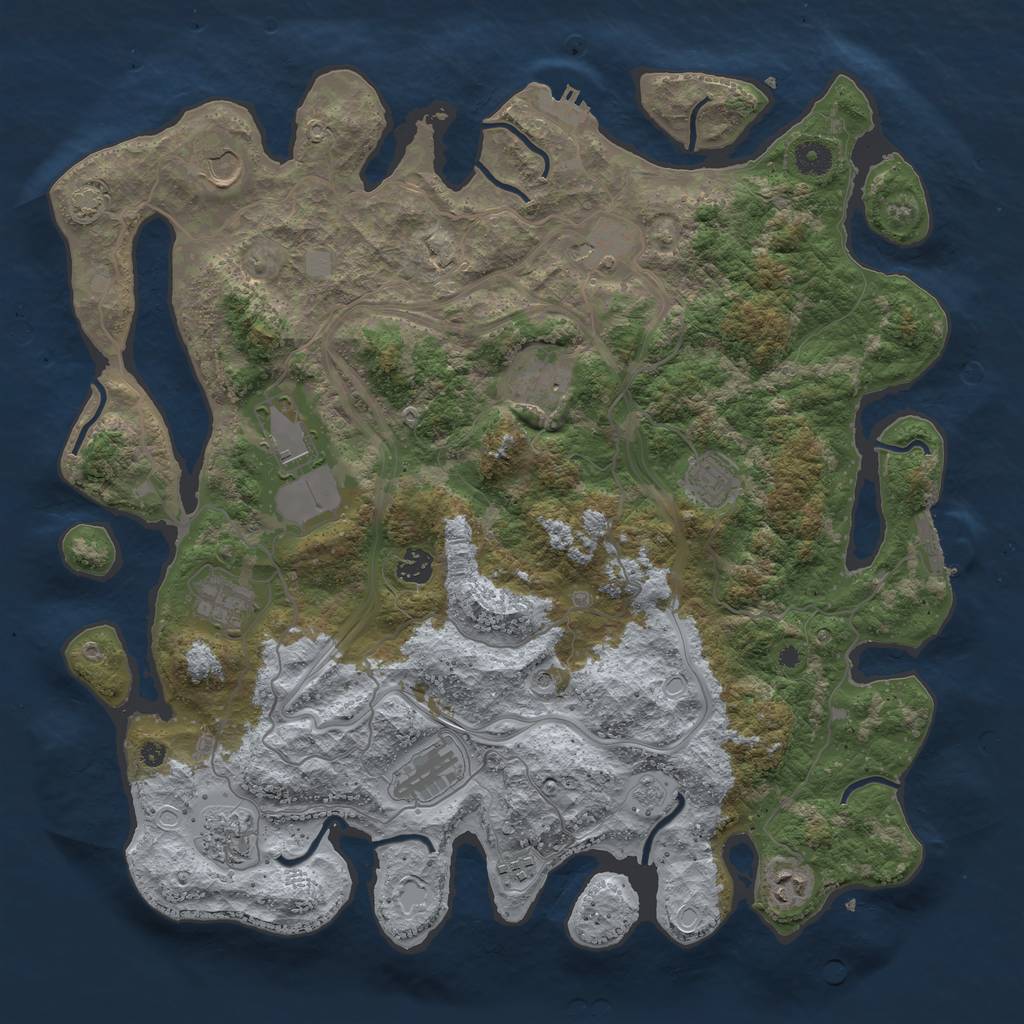 Rust Map: Procedural Map, Size: 4250, Seed: 857162760, 19 Monuments