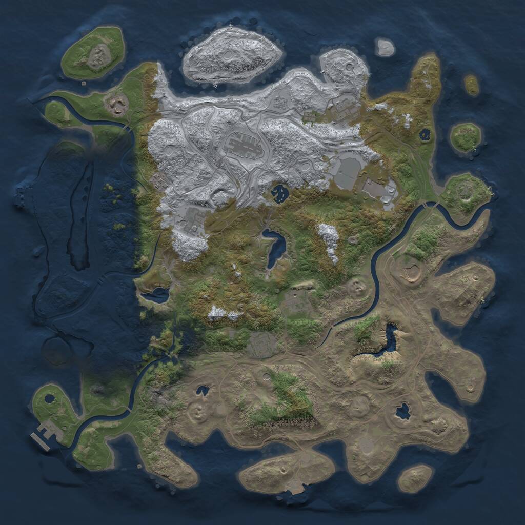 Rust Map: Procedural Map, Size: 4500, Seed: 1932343243, 16 Monuments