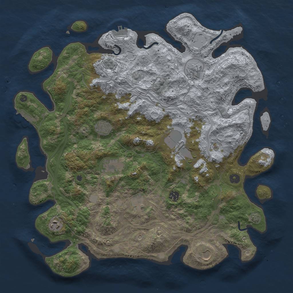 Rust Map: Procedural Map, Size: 4250, Seed: 1846897441, 17 Monuments