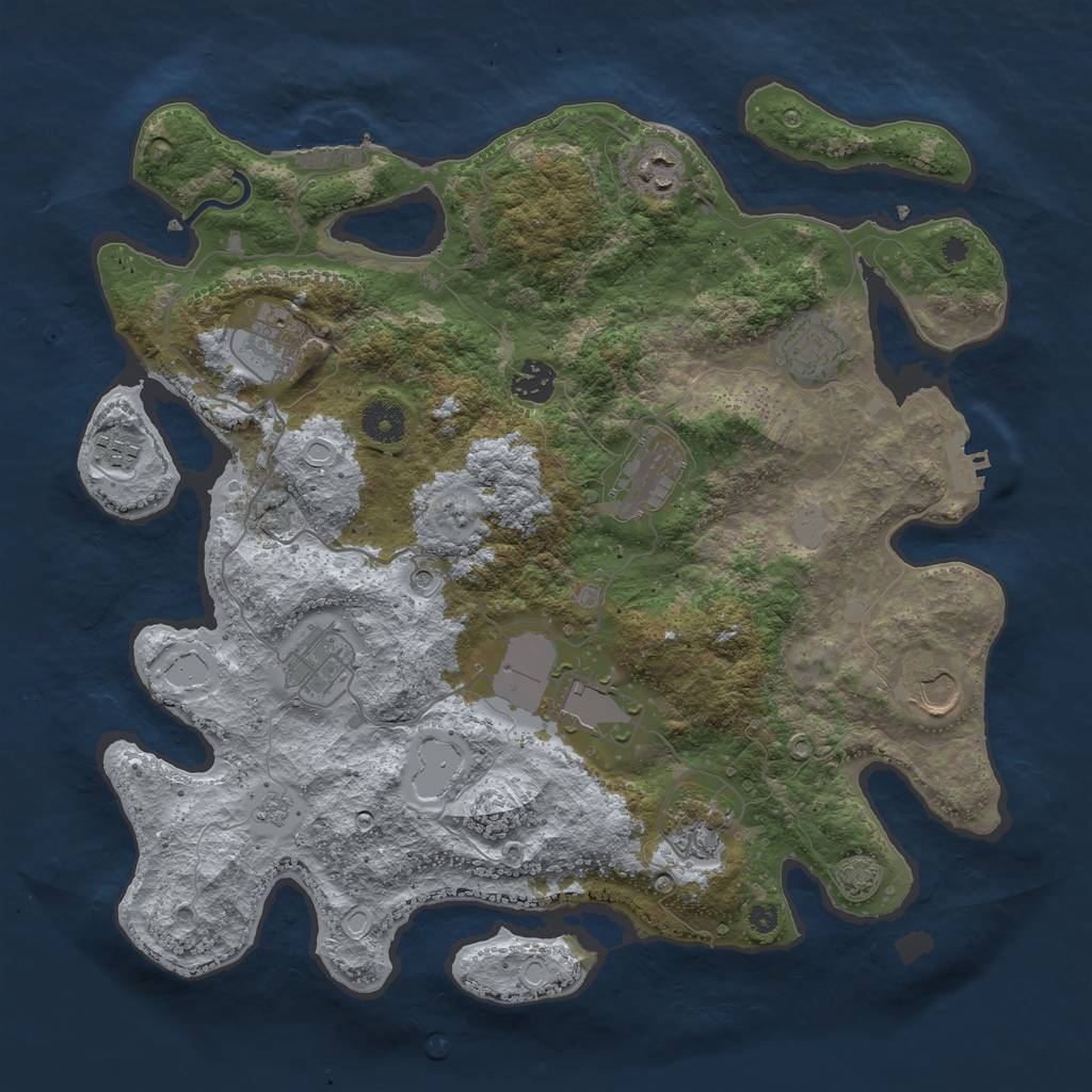 Rust Map: Procedural Map, Size: 3800, Seed: 13826, 18 Monuments
