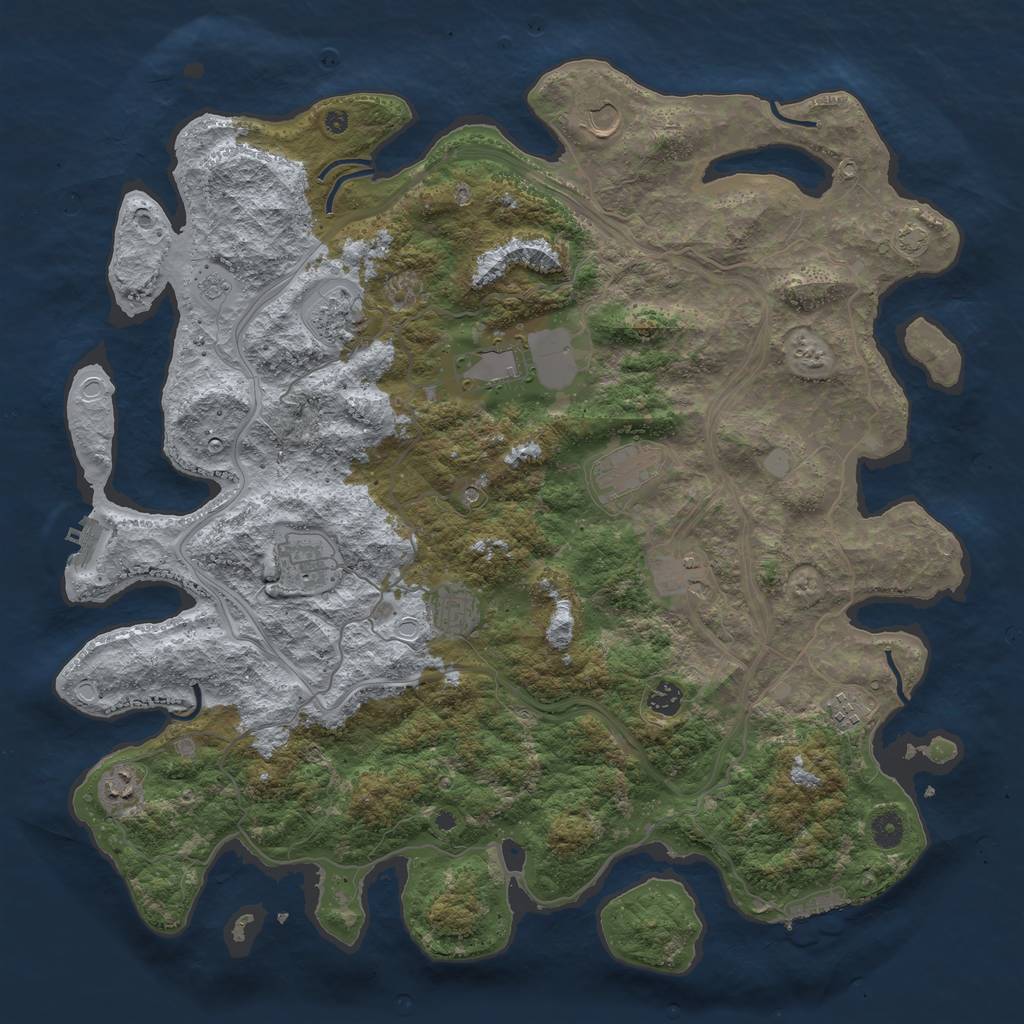 Rust Map: Procedural Map, Size: 4500, Seed: 2087862797, 18 Monuments