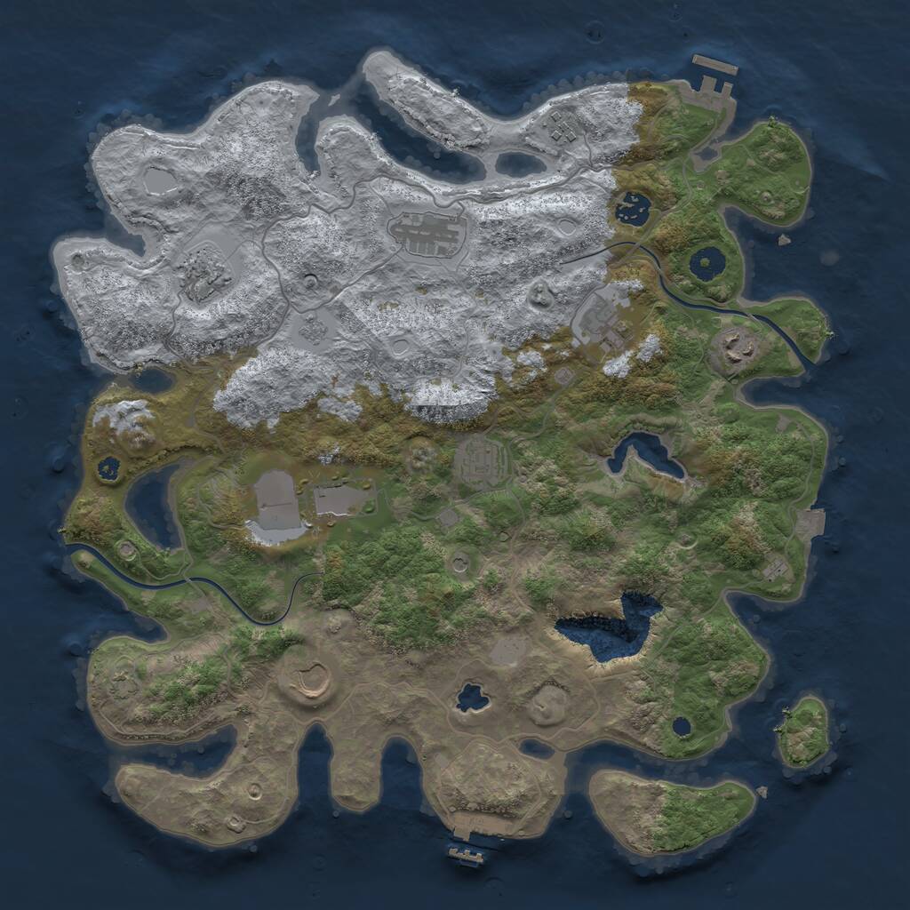 Rust Map: Procedural Map, Size: 4000, Seed: 1296482235, 15 Monuments