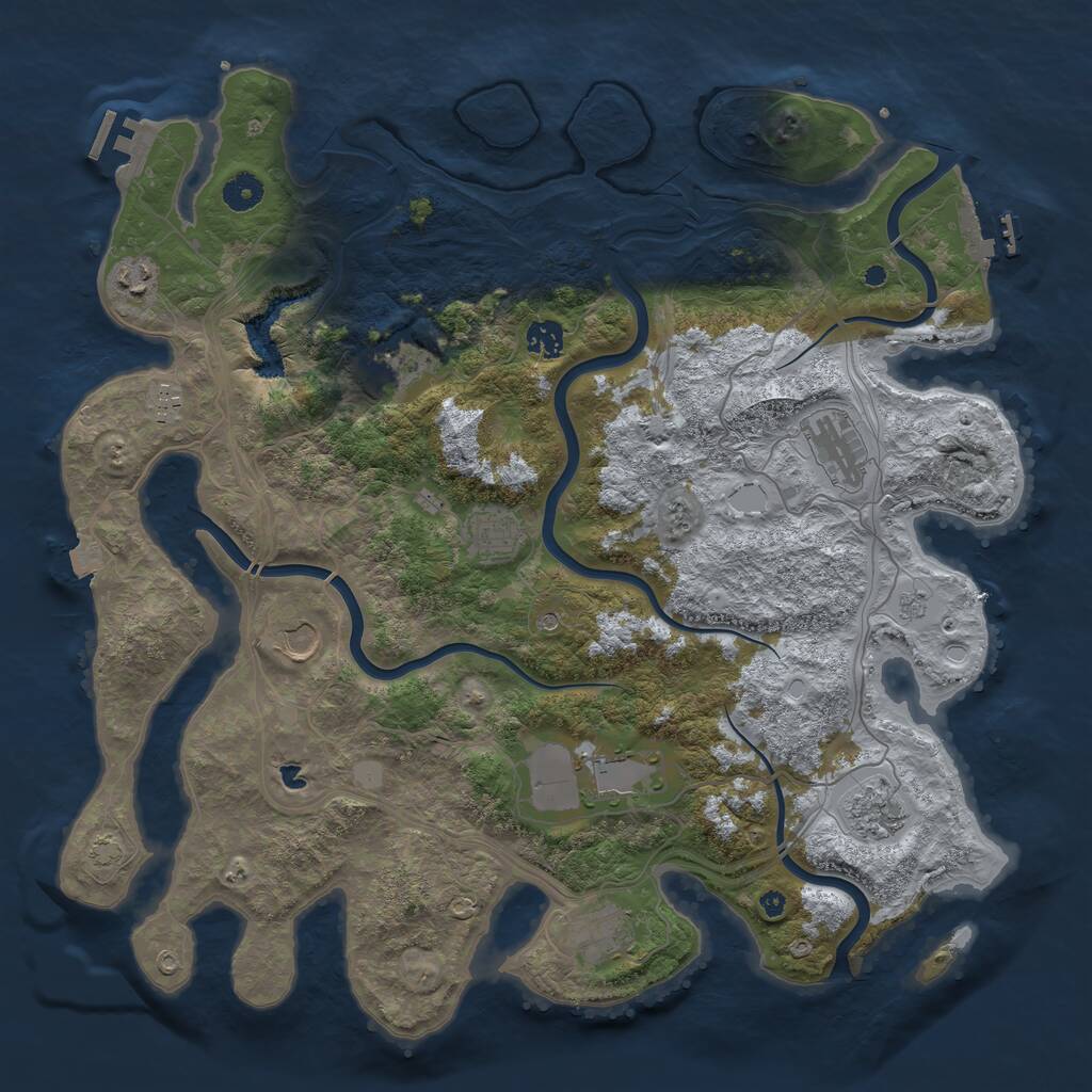 Rust Map: Procedural Map, Size: 4250, Seed: 932339557, 16 Monuments