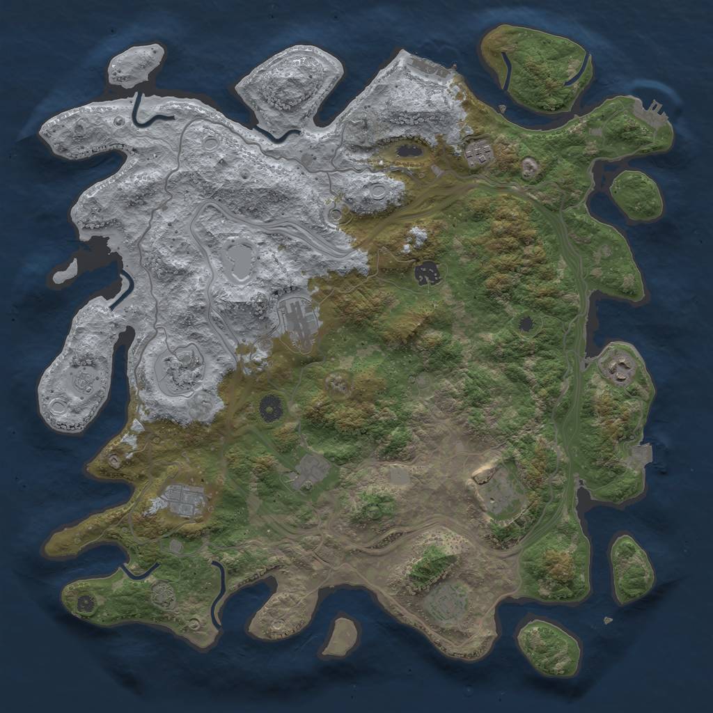 Rust Map: Procedural Map, Size: 4250, Seed: 274437045, 17 Monuments