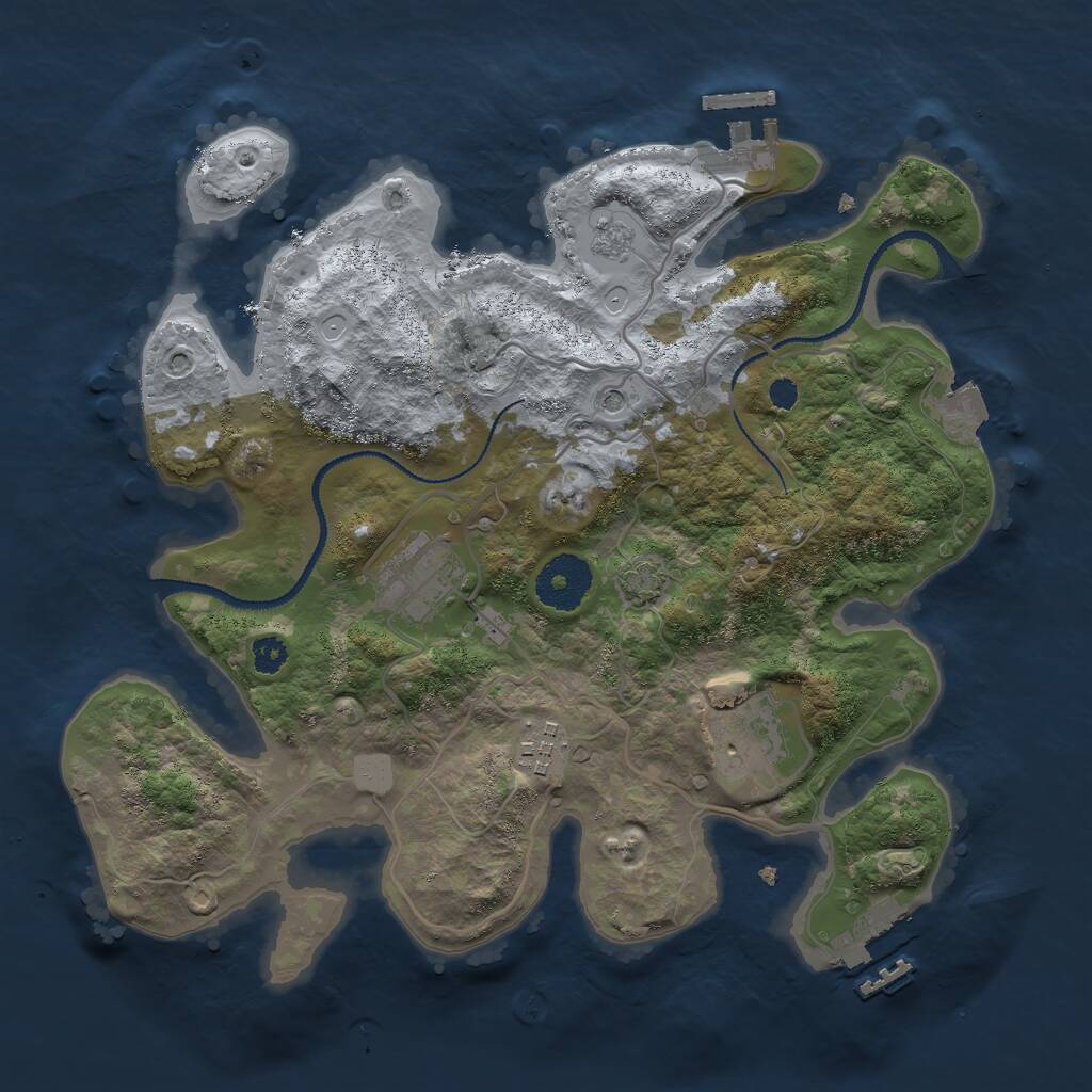 Rust Map: Procedural Map, Size: 3000, Seed: 699924641, 9 Monuments