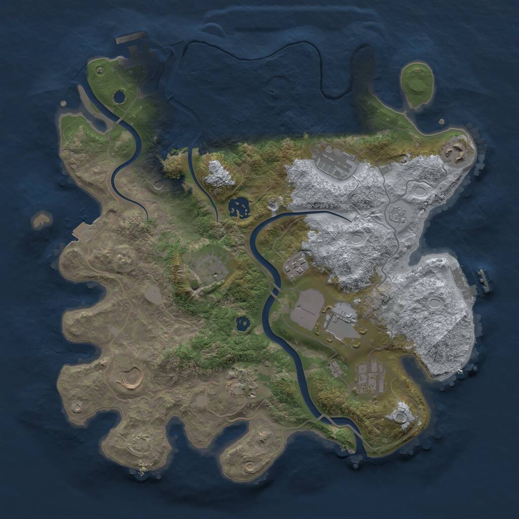 Rust Map: Procedural Map, Size: 3500, Seed: 2139, 15 Monuments