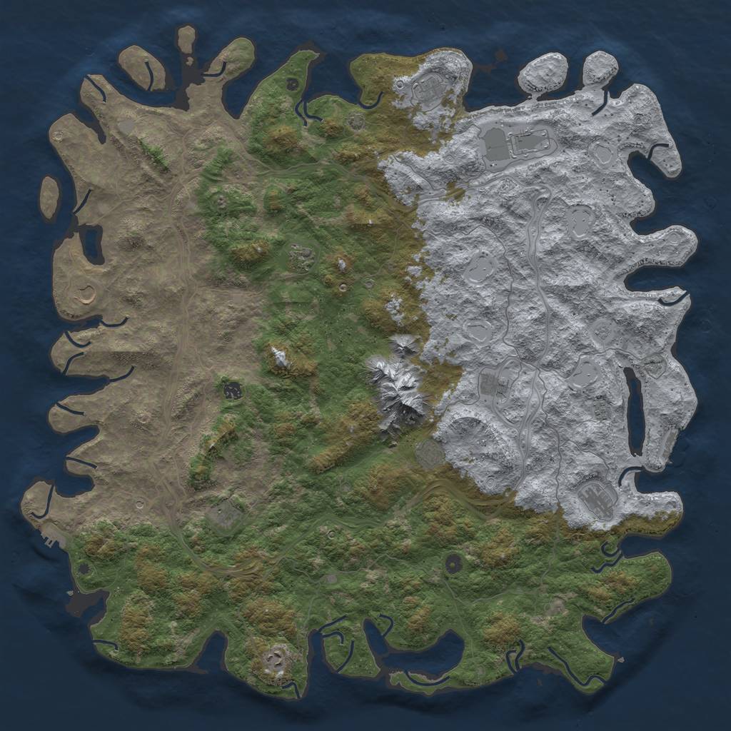 Rust Map: Procedural Map, Size: 6000, Seed: 152407758, 19 Monuments