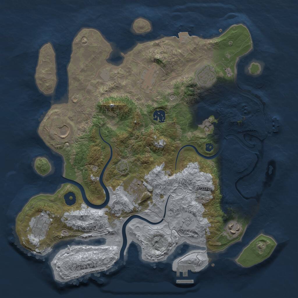 Rust Map: Procedural Map, Size: 3500, Seed: 154068283, 15 Monuments