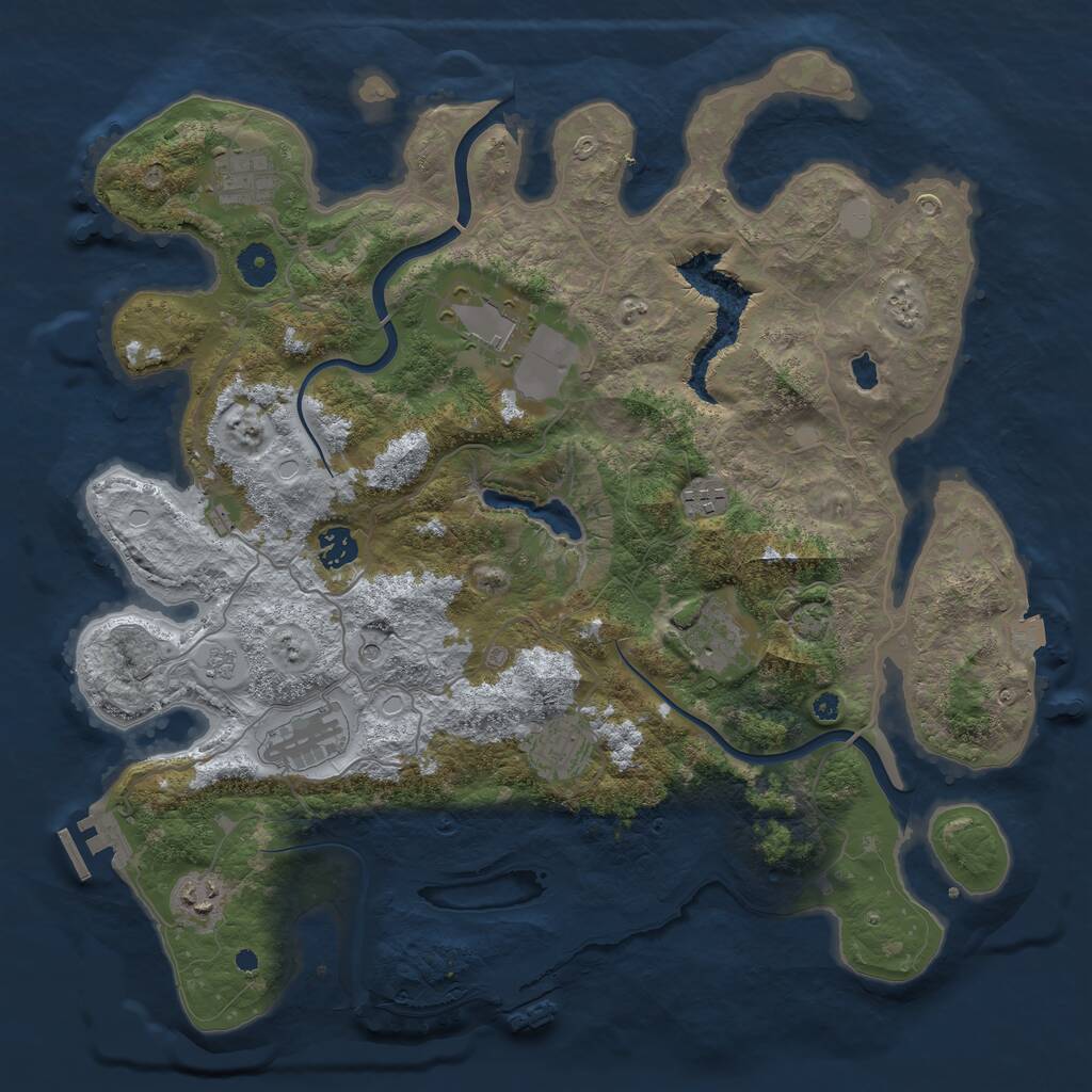 Rust Map: Procedural Map, Size: 4000, Seed: 310241115, 14 Monuments