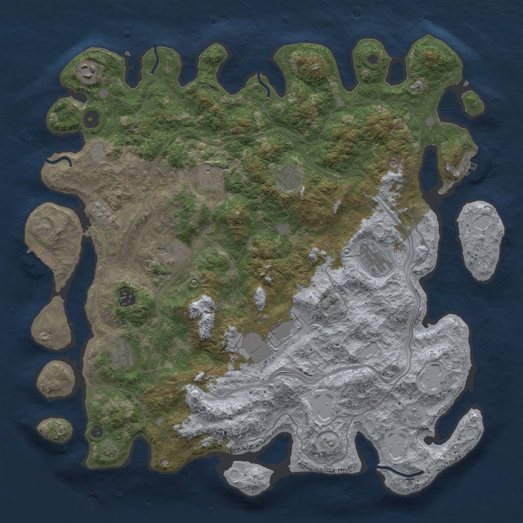 Rust Map: Procedural Map, Size: 4500, Seed: 6022023, 17 Monuments