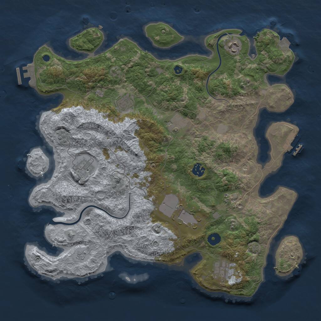 Rust Map: Procedural Map, Size: 3850, Seed: 61306904, 15 Monuments