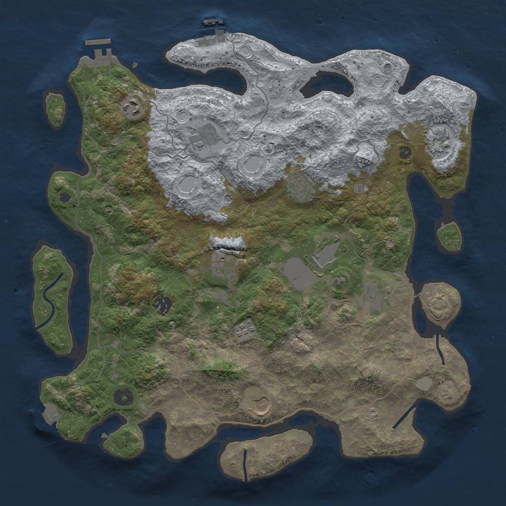 Rust Map: Procedural Map, Size: 4000, Seed: 1851468672, 18 Monuments