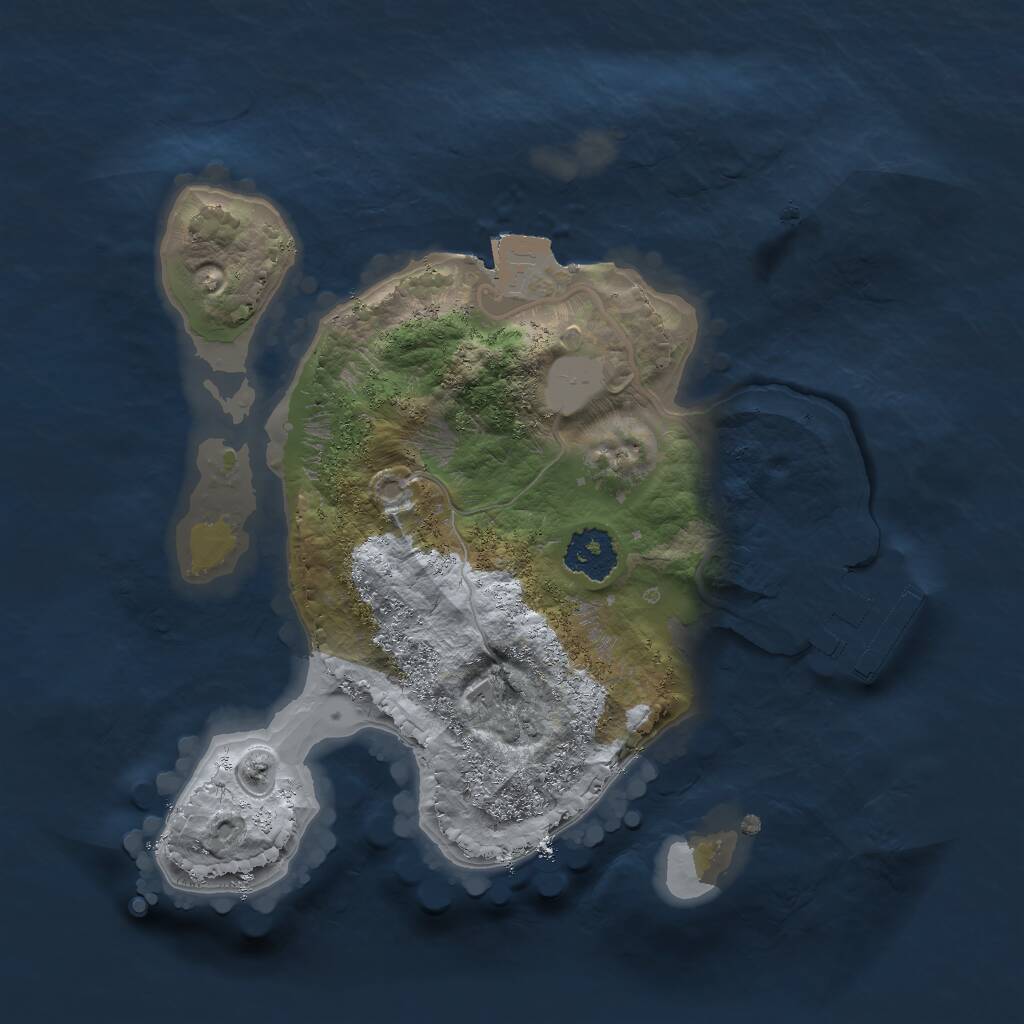 Rust Map: Procedural Map, Size: 2000, Seed: 20230601, 2 Monuments