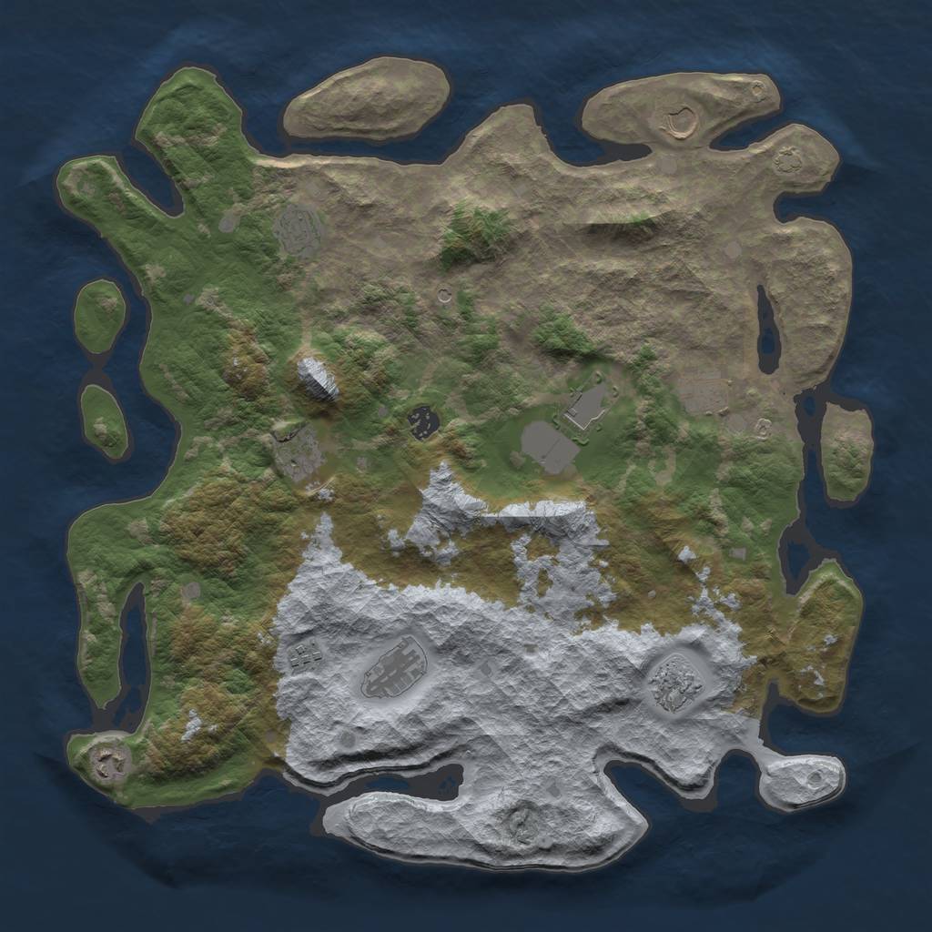 Rust Map: Barren, Size: 4400, Seed: 98890198, 14 Monuments