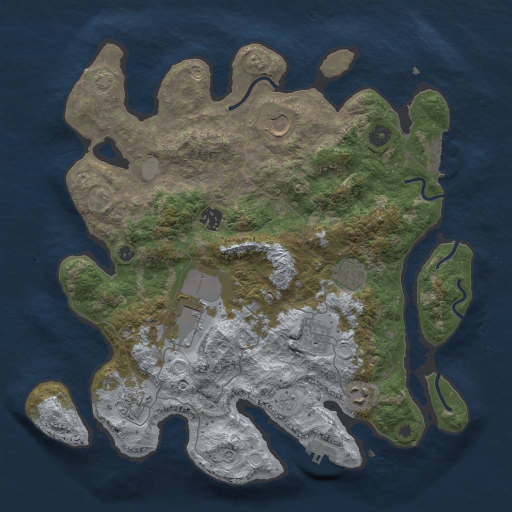 Rust Map: Procedural Map, Size: 3500, Seed: 324300719, 15 Monuments