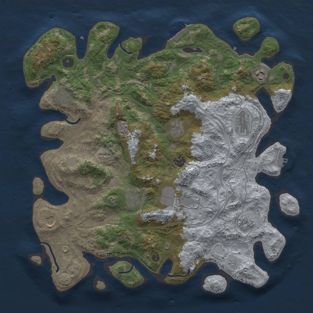 Rust Map: Procedural Map, Size: 4250, Seed: 35533159, 18 Monuments