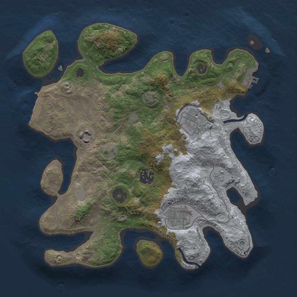 Rust Map: Procedural Map, Size: 3000, Seed: 1000674235, 11 Monuments