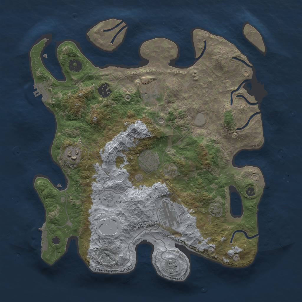 Rust Map: Procedural Map, Size: 3400, Seed: 42707724, 14 Monuments