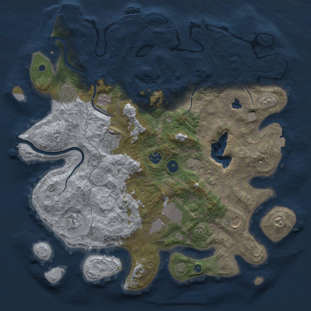 Rust Map: Procedural Map, Size: 4000, Seed: 363841112, 13 Monuments