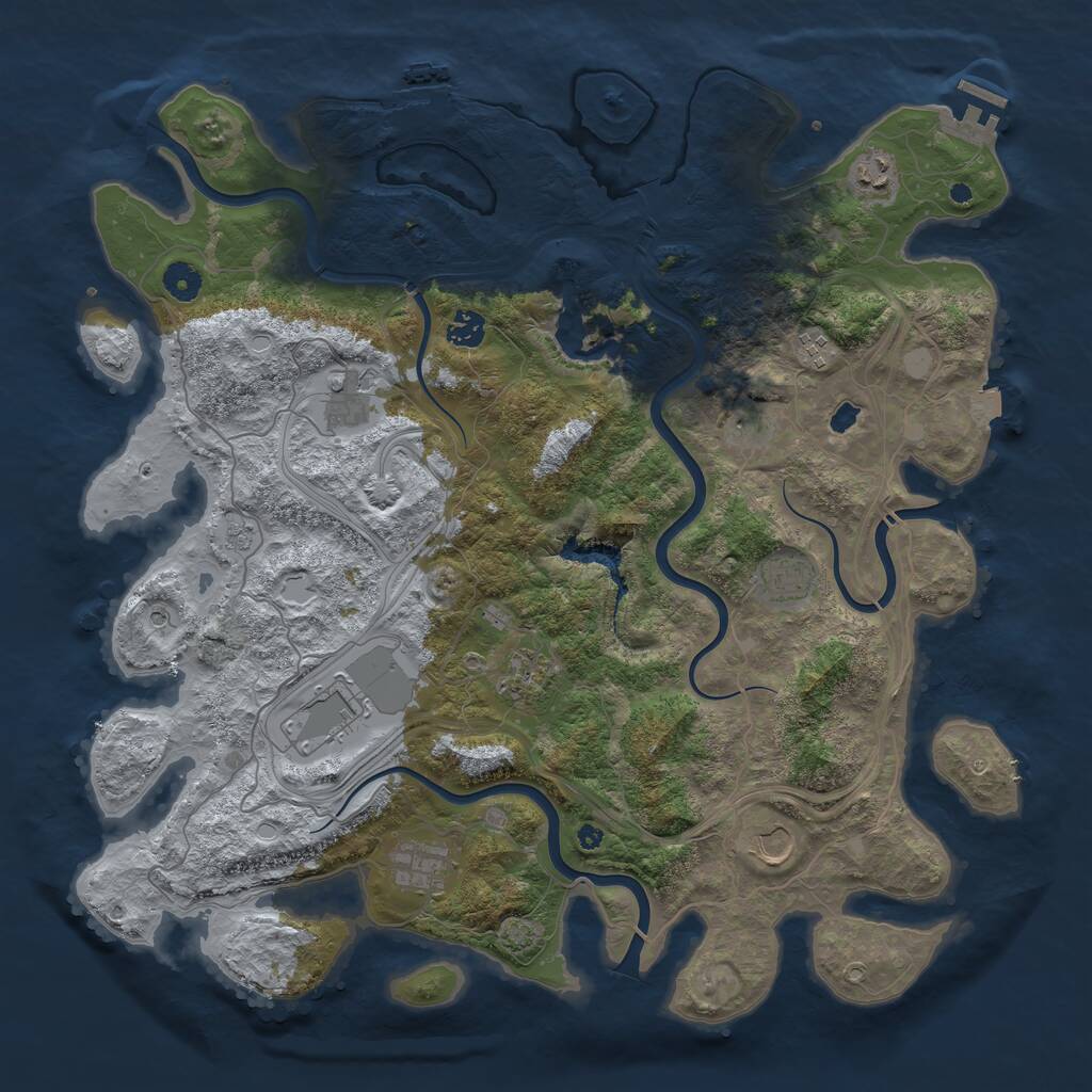 Rust Map: Procedural Map, Size: 4300, Seed: 15745440, 16 Monuments
