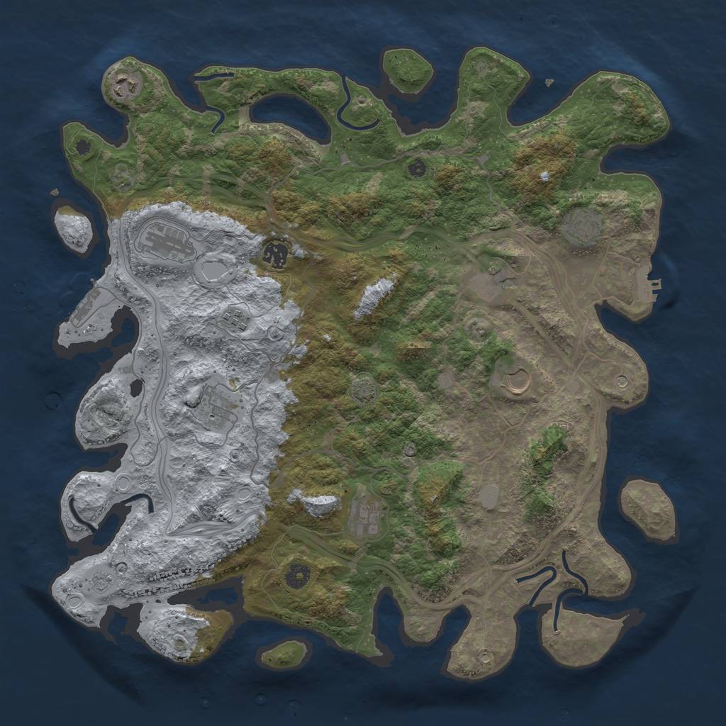 Rust Map: Procedural Map, Size: 4300, Seed: 15745440, 17 Monuments