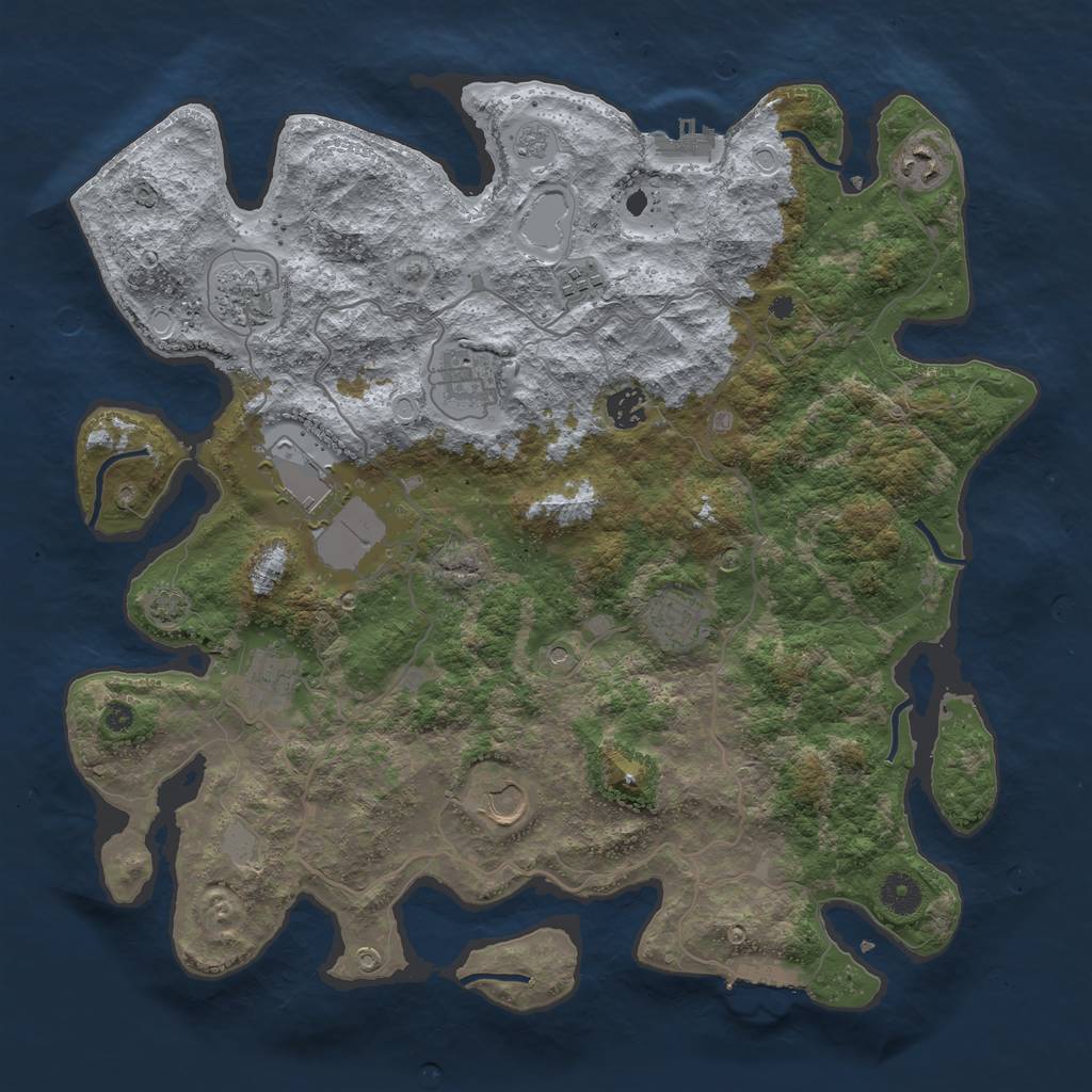 Rust Map: Procedural Map, Size: 4000, Seed: 16462534, 17 Monuments