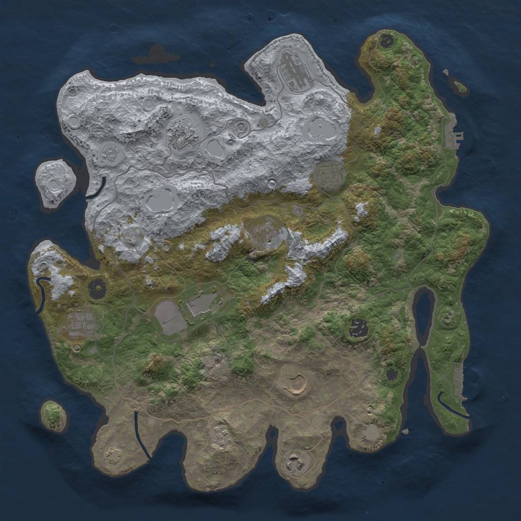 Rust Map: Procedural Map, Size: 4000, Seed: 292229369, 18 Monuments
