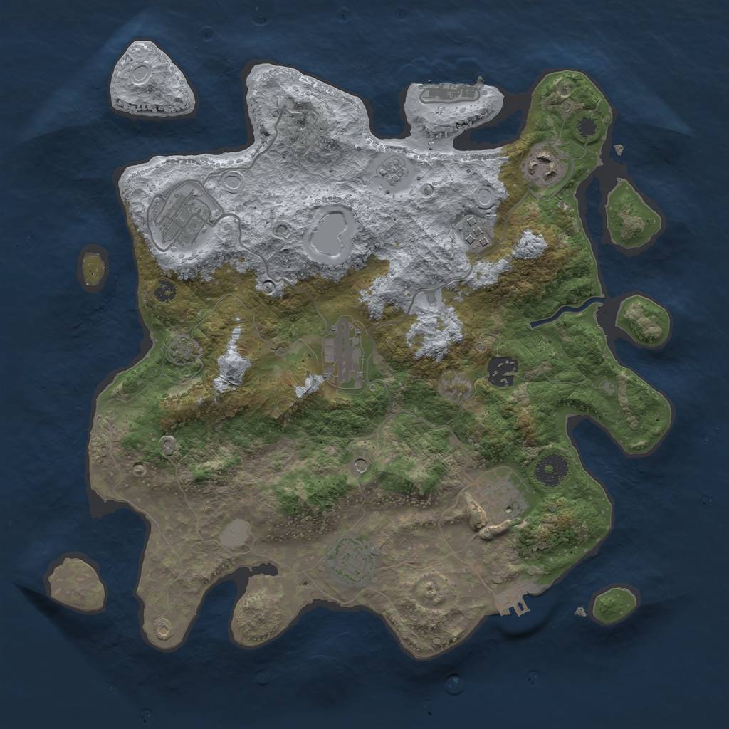 Rust Map: Procedural Map, Size: 3450, Seed: 31307864, 15 Monuments
